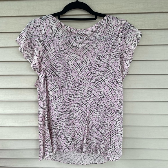 Lafayette 148 Silk Cowl Neck Printed Blouse Size 12 - Picture 6 of 8